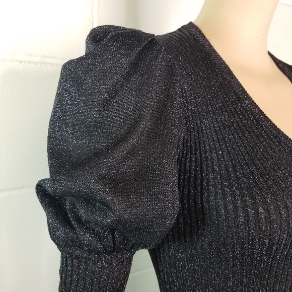 Vtg 70s Young East metallic knit long sleeve maxi dress - Picture 9 of 12